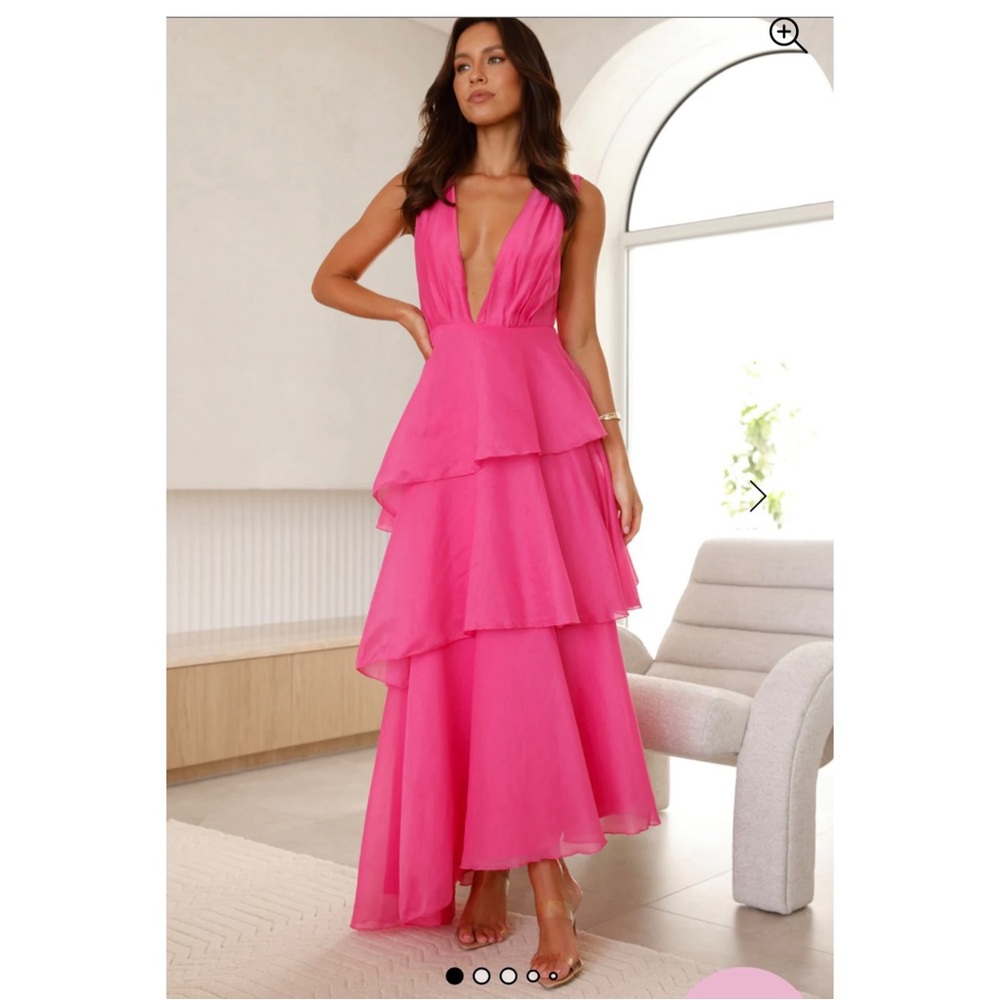 Hello Molly Fuchsia Layered Maxi Dress